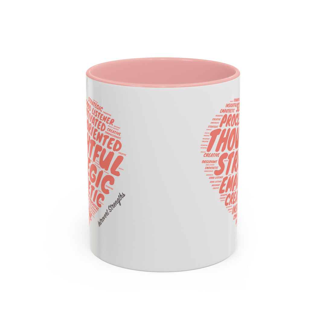 Introvert Strengths Heart • Pink Ceramic Mug