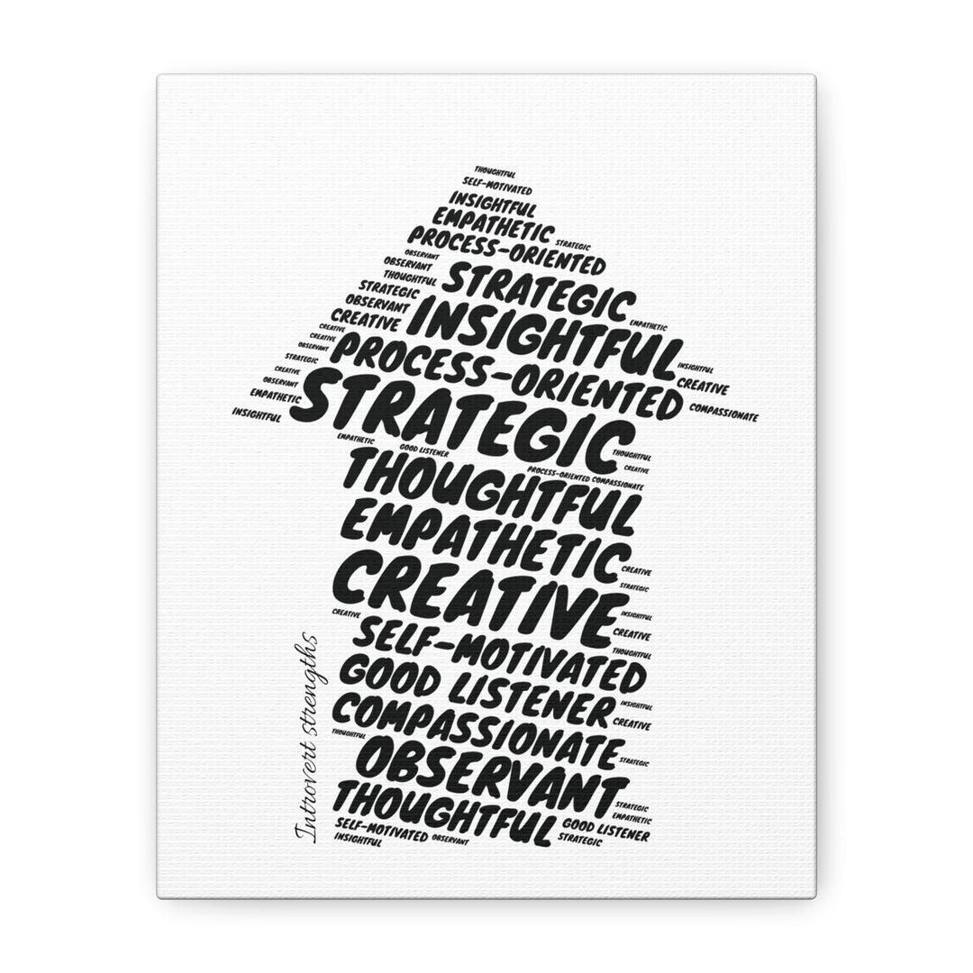 Introvert Strenghts Arrow • Black Mindset Canvas • Wall Art