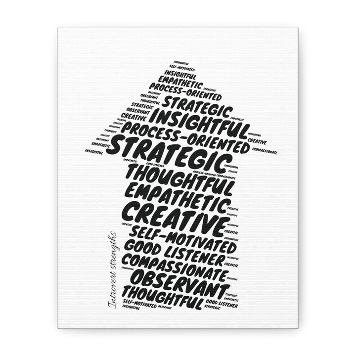 Introvert Strenghts Arrow • Black Mindset Canvas • Wall Art