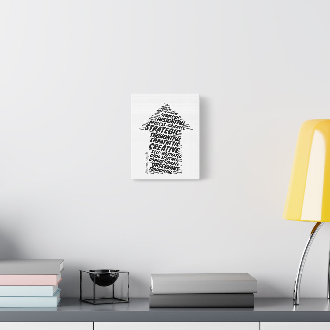Introvert Strenghts Arrow • Black Mindset Canvas • Wall Art