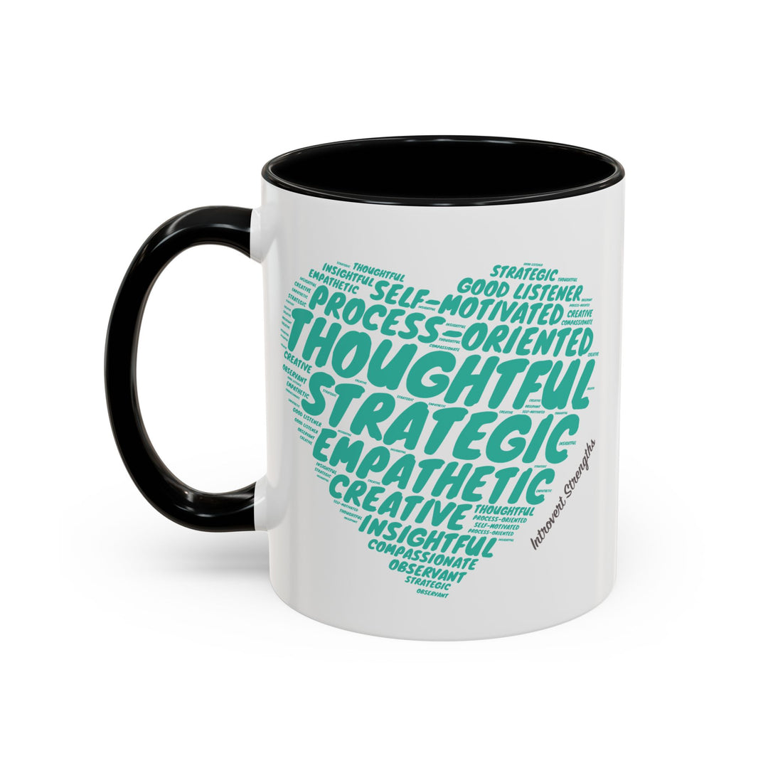 Introvert Strengths Heart • Teal Ceramic Mug
