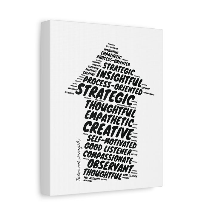 Introvert Strenghts Arrow • Black Mindset Canvas • Wall Art
