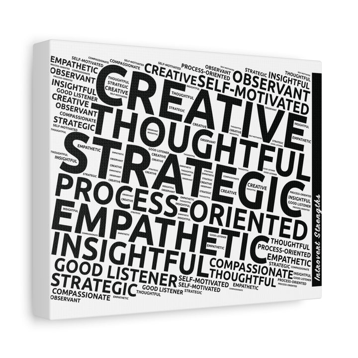 Introvert Strengths on Canvas • Motivational Wall Art • Black