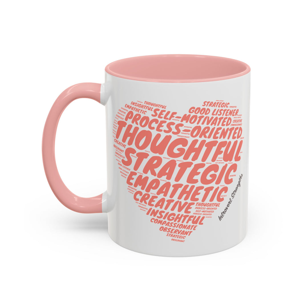 Introvert Strengths Heart • Pink Ceramic Mug