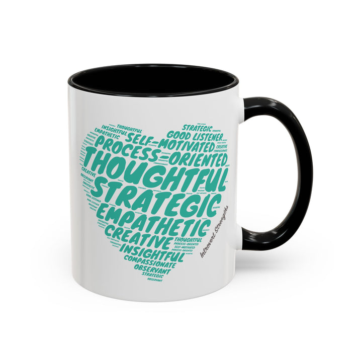 Introvert Strengths Heart • Teal Ceramic Mug