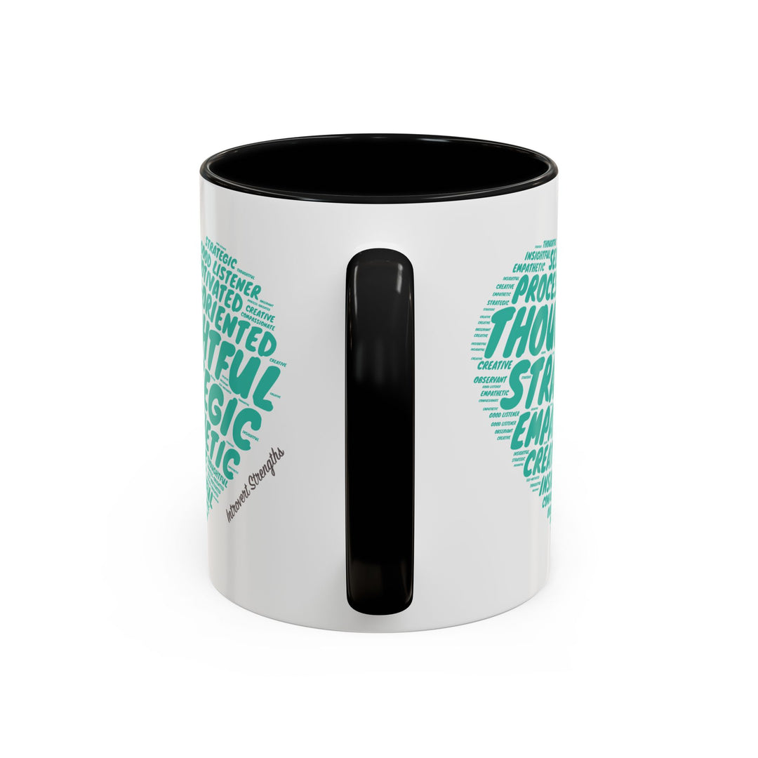 Introvert Strengths Heart • Teal Ceramic Mug