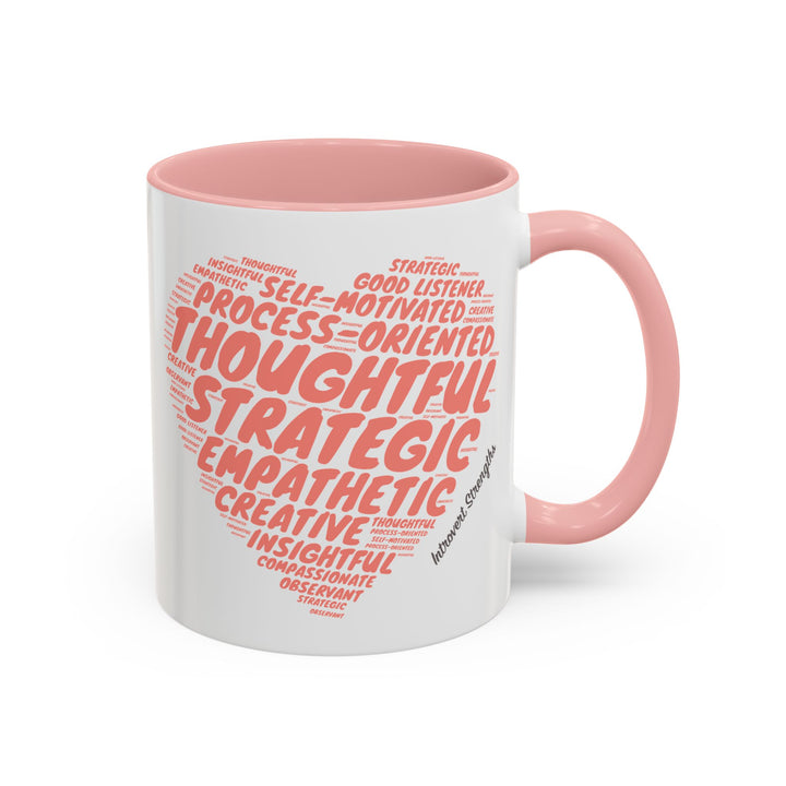 Introvert Strengths Heart • Pink Ceramic Mug