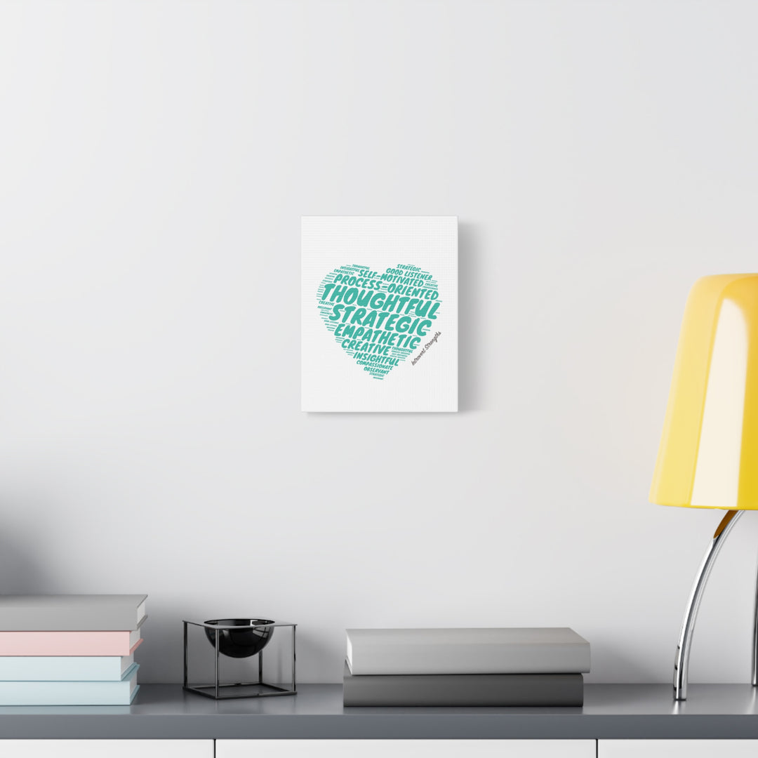 Introvert Strengths Heart • Teal Inspirational Wall Art Canvas 