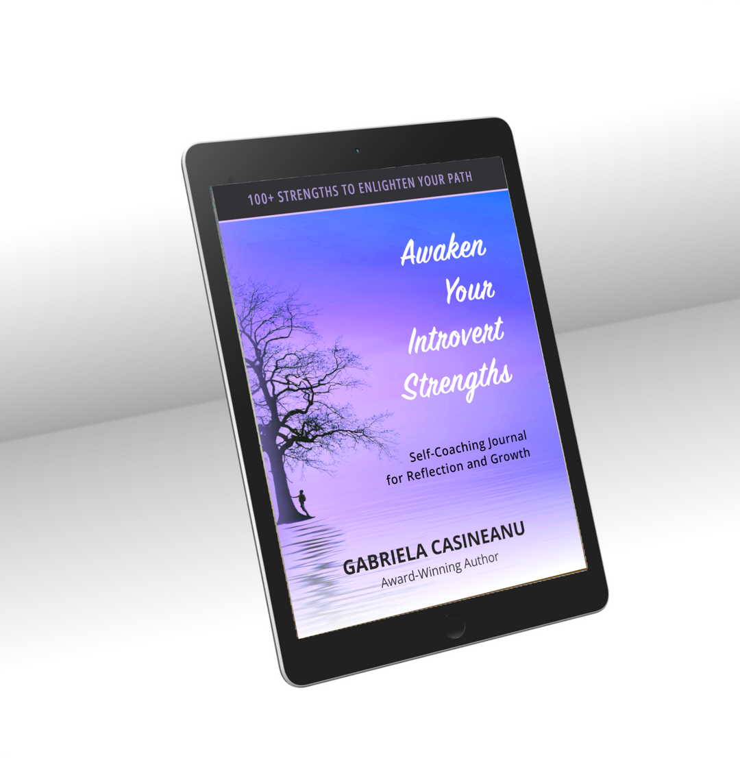 Ebook cover of 'Awaken Your Introvert Strengths' on a tablet screen with a white background
