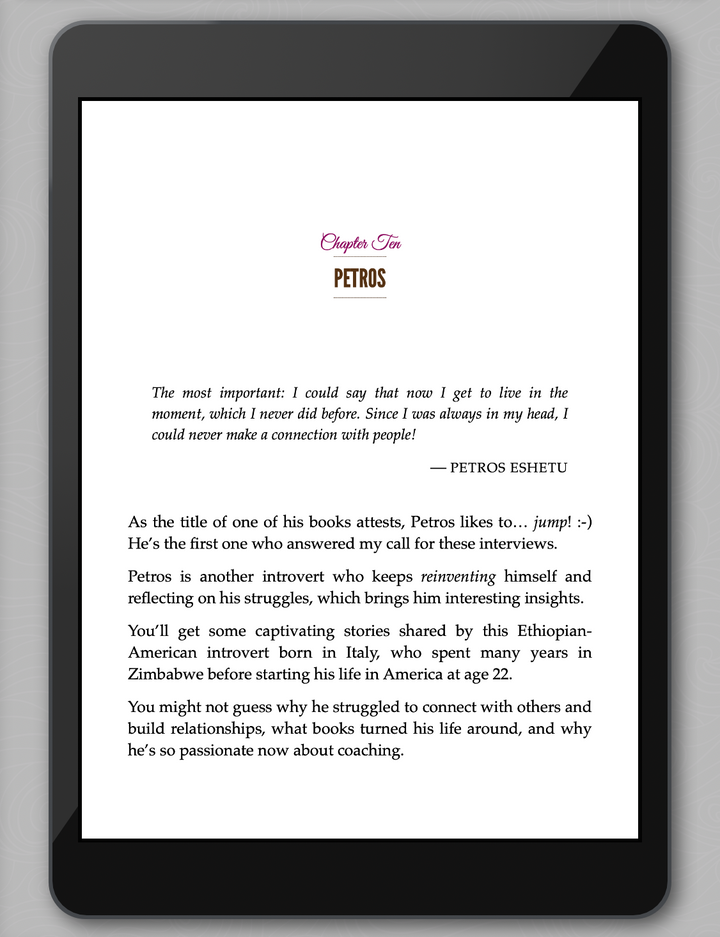  'Quiet Lessons for the Introvert’s Soul' Petros chapter on ipad