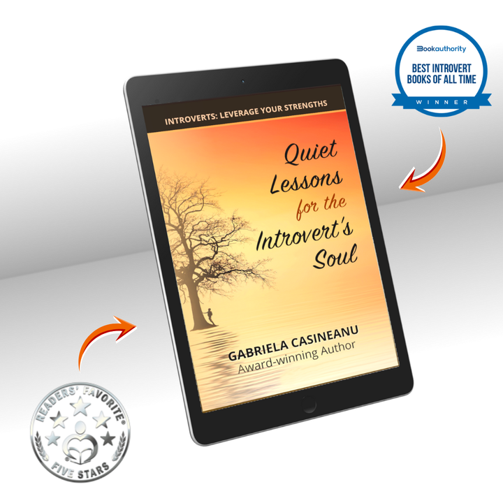 tablet with Quiet lessons for the introvert soul book and awards