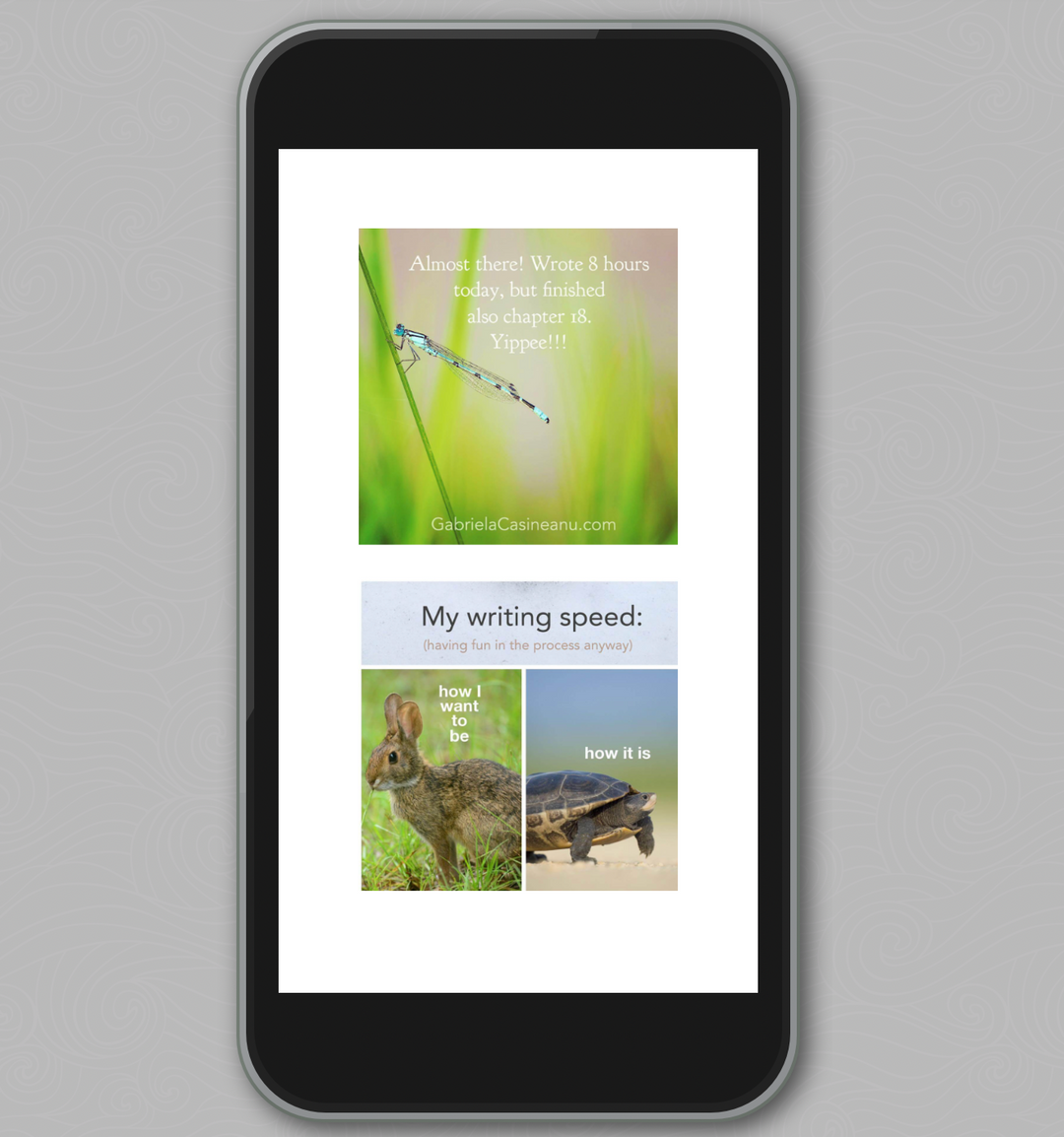 iphone with instagram posts examples from How I Launched My First Book to Top the Charts in 7 Countries