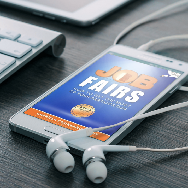 iphone with audiobook cover of Job Fairs: How to Get the Most of Your Participation